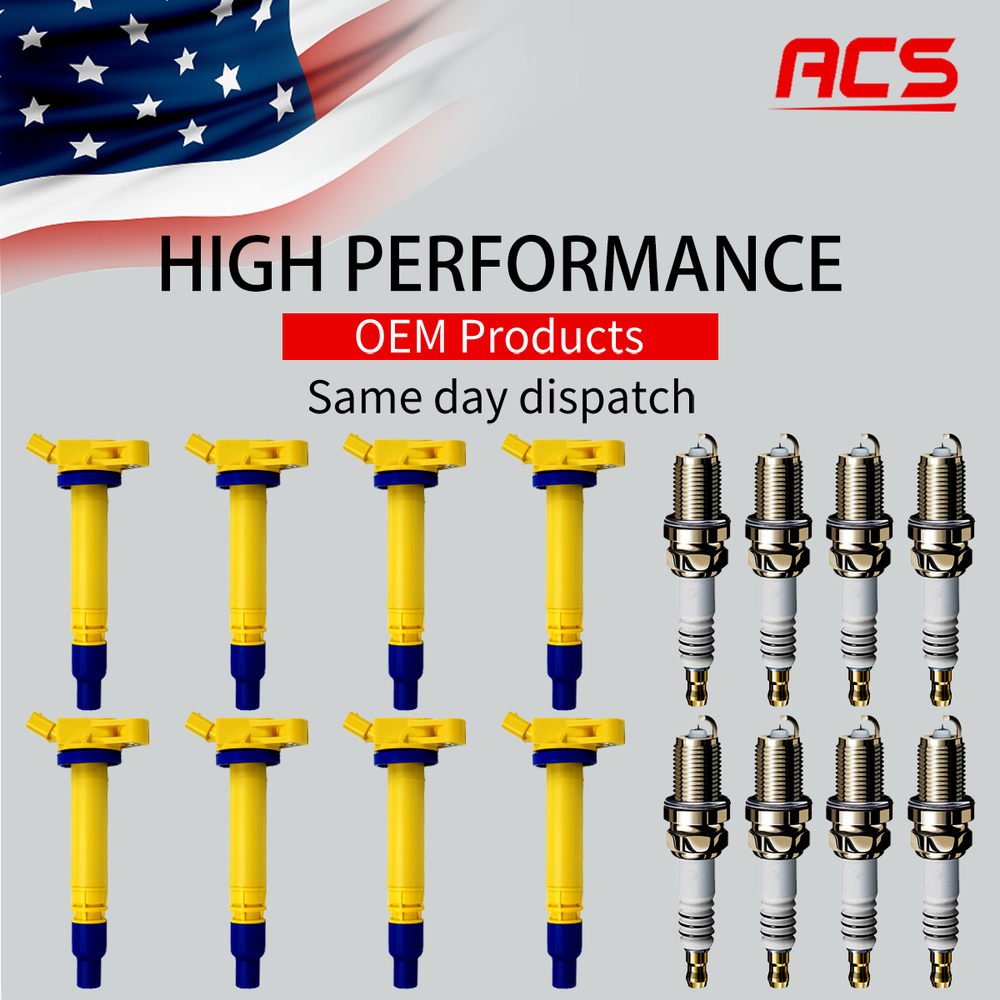 8X OEM Ignition Coils & Iridium Spark Plugs For LS460 GX460 Toyota Tundra UF507