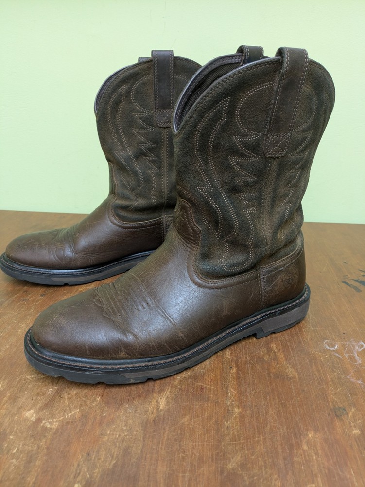 Ariat Men's Groundbreaker Pull-On Work Boots Size 10.5 D Round Toe
