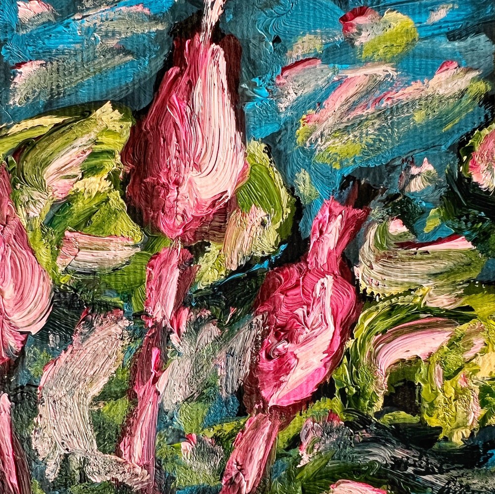 Abstract Water Lily Pond Oil Painting by Ukrainian Impressionist Artist