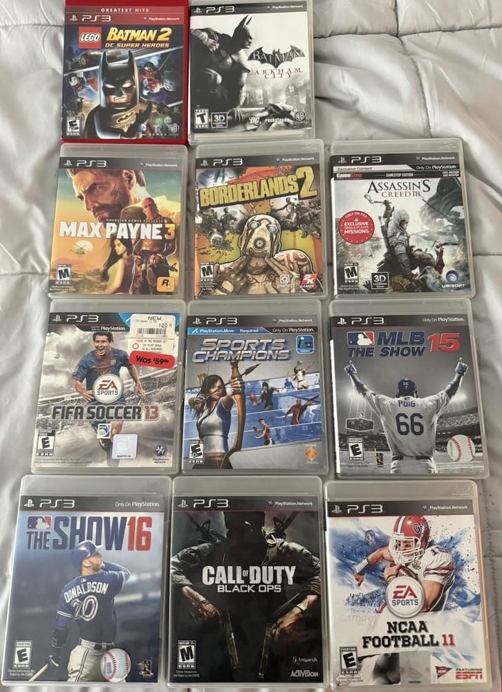PlayStation PS3 11-Game Lot w/ Cases Batman LEGO Action Shooter Sports