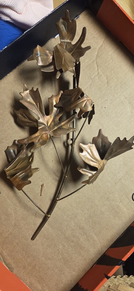 Handmade Copper Decorative Leaf Branch Sculpture Decorative Metalware Art