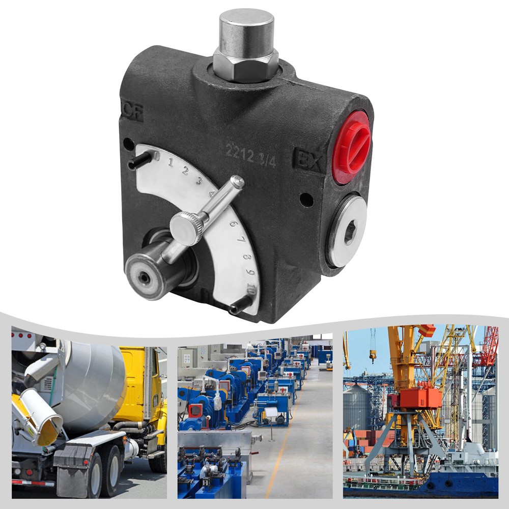 Hydraulic Adjustable Flow Control Valve 0-30 GPM 3/4 NPT w/ Relief