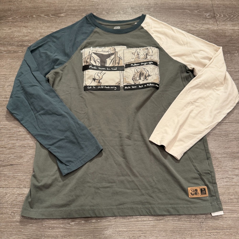 Disney Star Wars Shirt Medium Concept Series Mando & Grogu Long Sleeve Adult