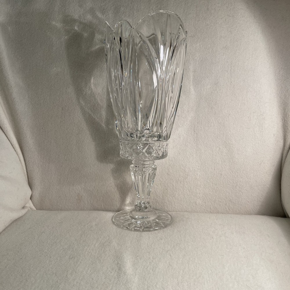 Large Crystal Hurricane Candle Holder 2 Pieces 12.5” Tall & Heavy