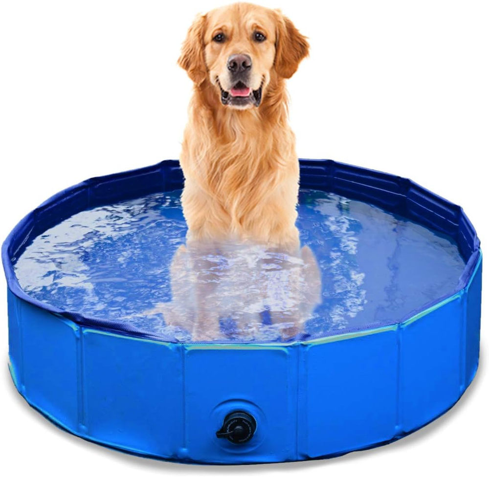 Foldable Dog Swimming Pool Collapsible Easy Store Premium Pet Pool