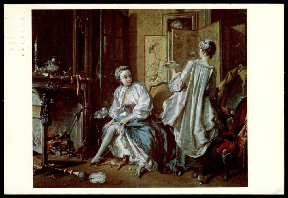 FRANÇOIS BOUCHER La Toilette Art Postcard 1984 Denver Postmark Rococo