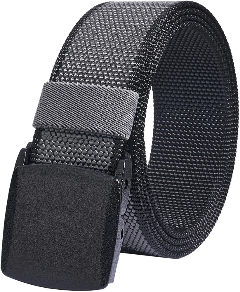 Belts for Men, 2 Colors in 1 Canvas Belt with YKK Plastic Buckle, Reversible ...