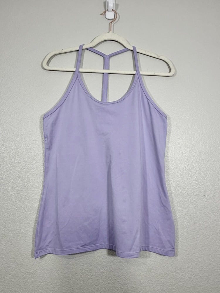Nike Shirt Purple Lilac Y-Back Racerback Tank Top Athletic Dri-Fit Soft Women L