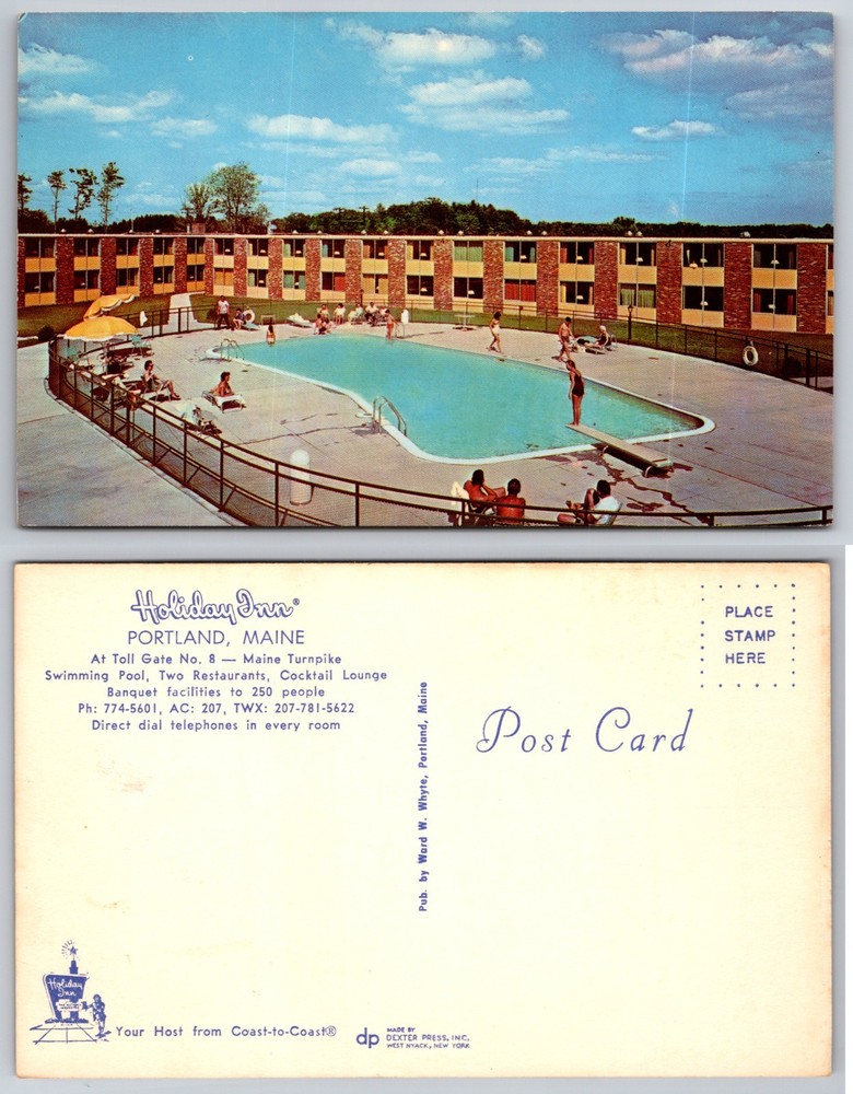 Holiday Inn Portland Maine Pool Postcard