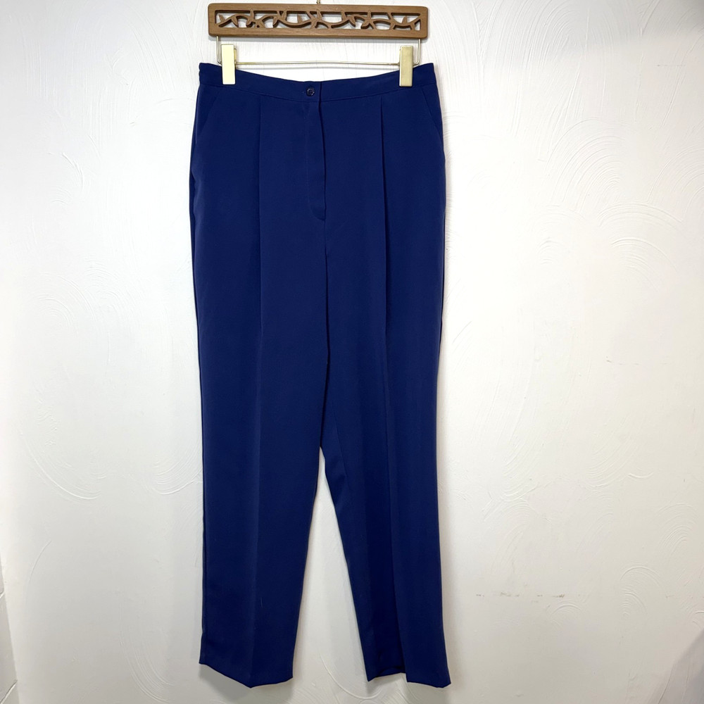 Vintage Sag Harbor Women's Blue Pleated Business Casual Dress Pants Size 14