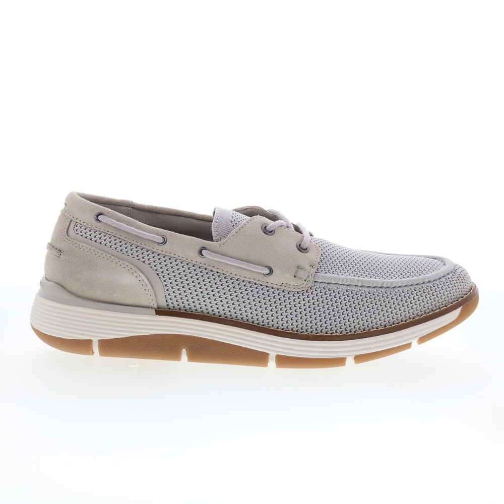 Rockport Lyall RMLYALL Mens Gray Wide Loafers & Slip Ons Boat Shoes
