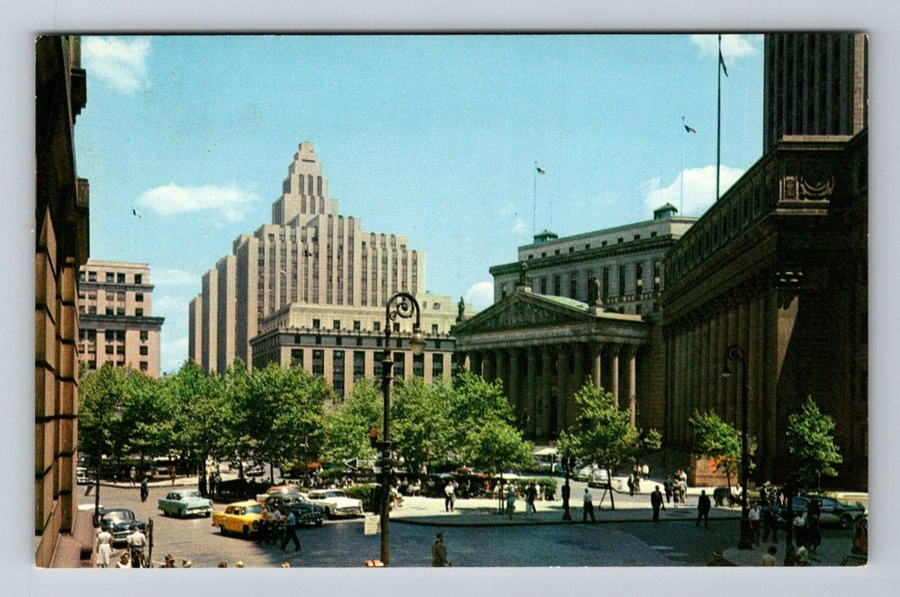 New York City NY, Foley Square Courthouse and Government Vintage Postcard