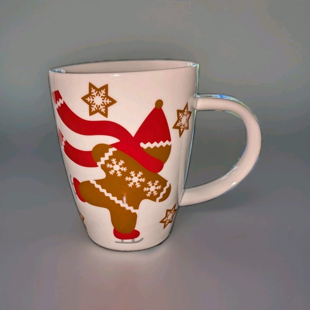 Crate And Barrel Gingerbread Man Espresso Coffee Mug Christmas Holiday Stars