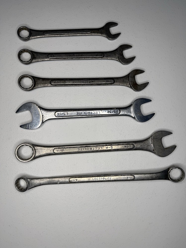 Lectrolite Vintage Alloy Wrench Set Forged In The USA 6 Piece Set C Series