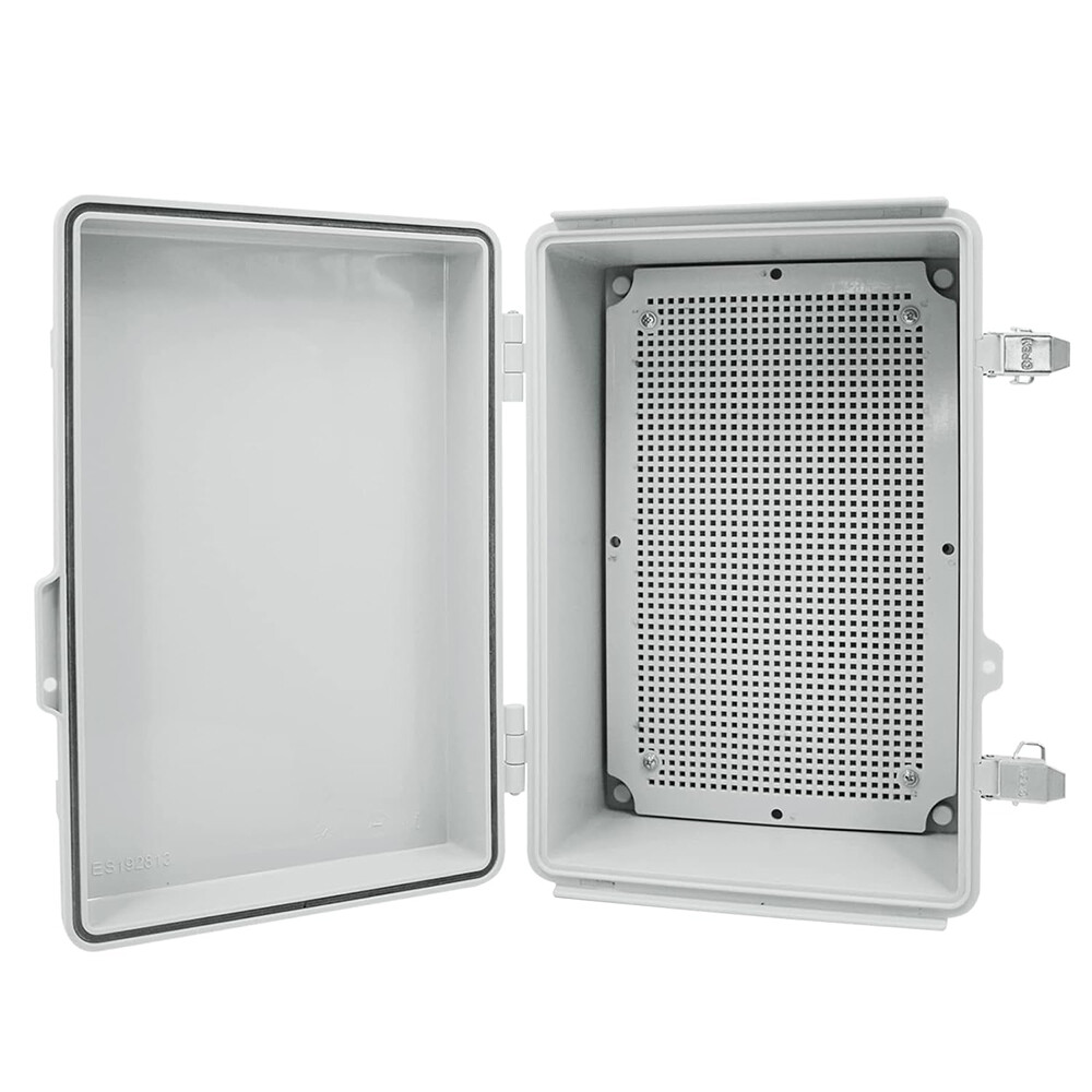 Plastic Electrical Prject Enclosure Waterproof ABS Junction Box w/ Mount Plate-image