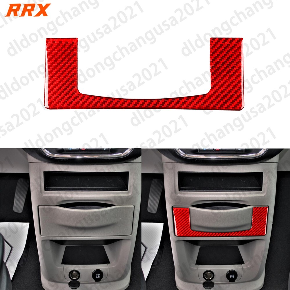 Red Carbon Fiber Console Storage Box Frame For Grand Caravan C/V Town & Country