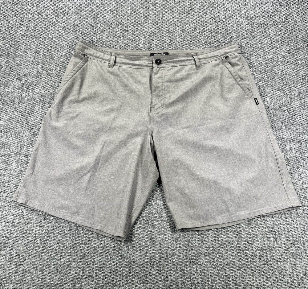 O'neill Hybrid Board Shorts Mens 40 Gray Heather Stretch Drawstring Chino Beach