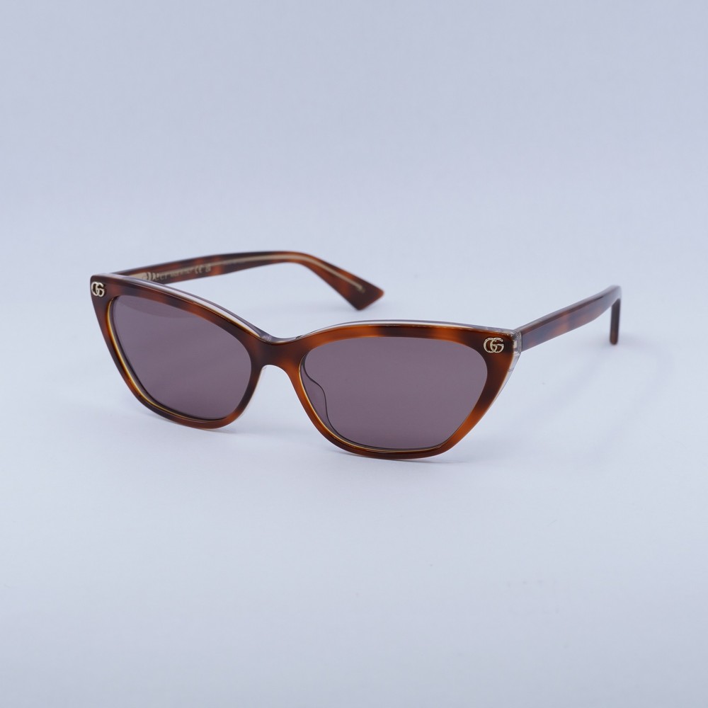 Gucci GG1815S 004 Top Havana/Transparent/Violet 58-15-140 Sunglasses New Auth...