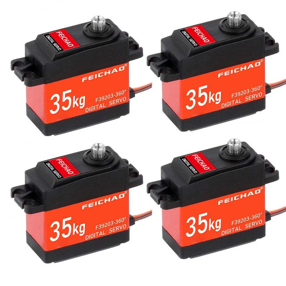 FEICHAO 35kg Waterproof Coreless Servo with Metal Gears 180 270 360 Degree Rotation