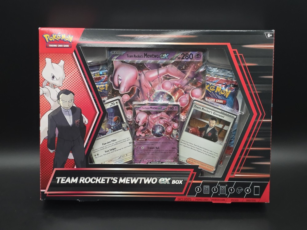 Pokemon TCG Scarlet & Violet Team Rocket’s Mewtwo EX Collection Box (Sealed ✅)