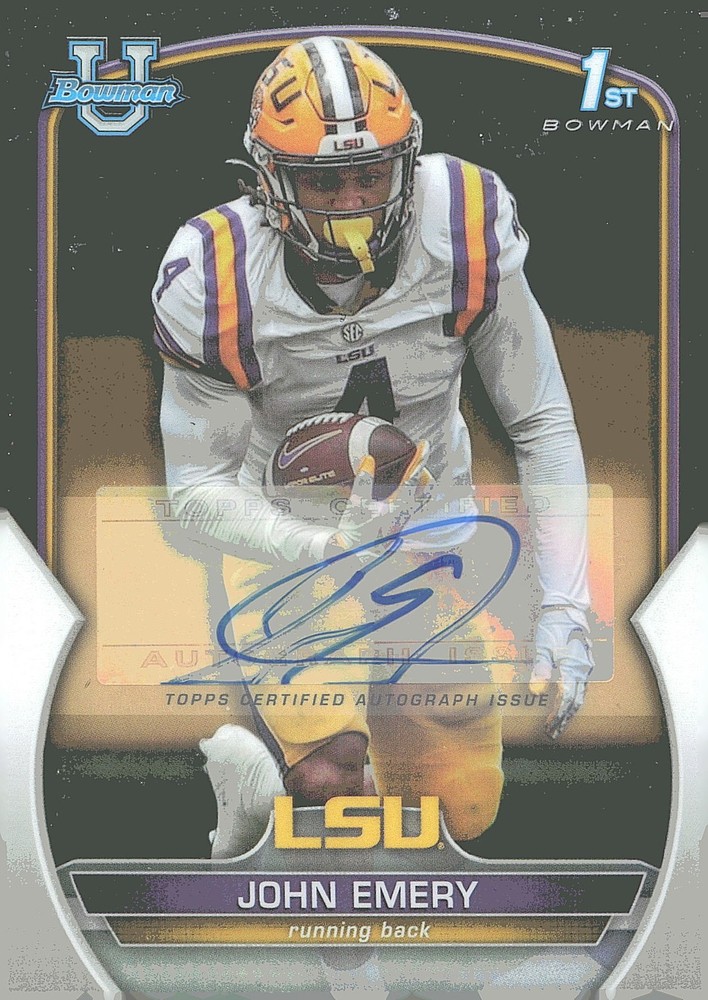 2022 Bowman University Chrome #67 John Emery Prospect Autographs