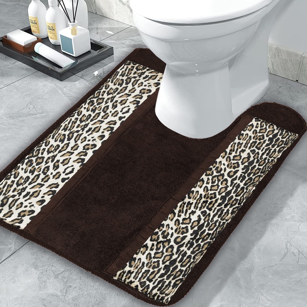 Contour Bath Rug Jezella Collection 24x20 Animal Print Non-Slip Mat  