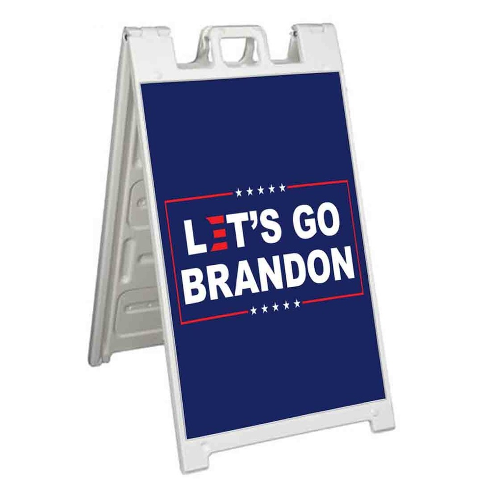 LET'S GO BRANDON Signicade 24x36 Aframe Sidewalk Sign Banner Decal FJB NASCAR