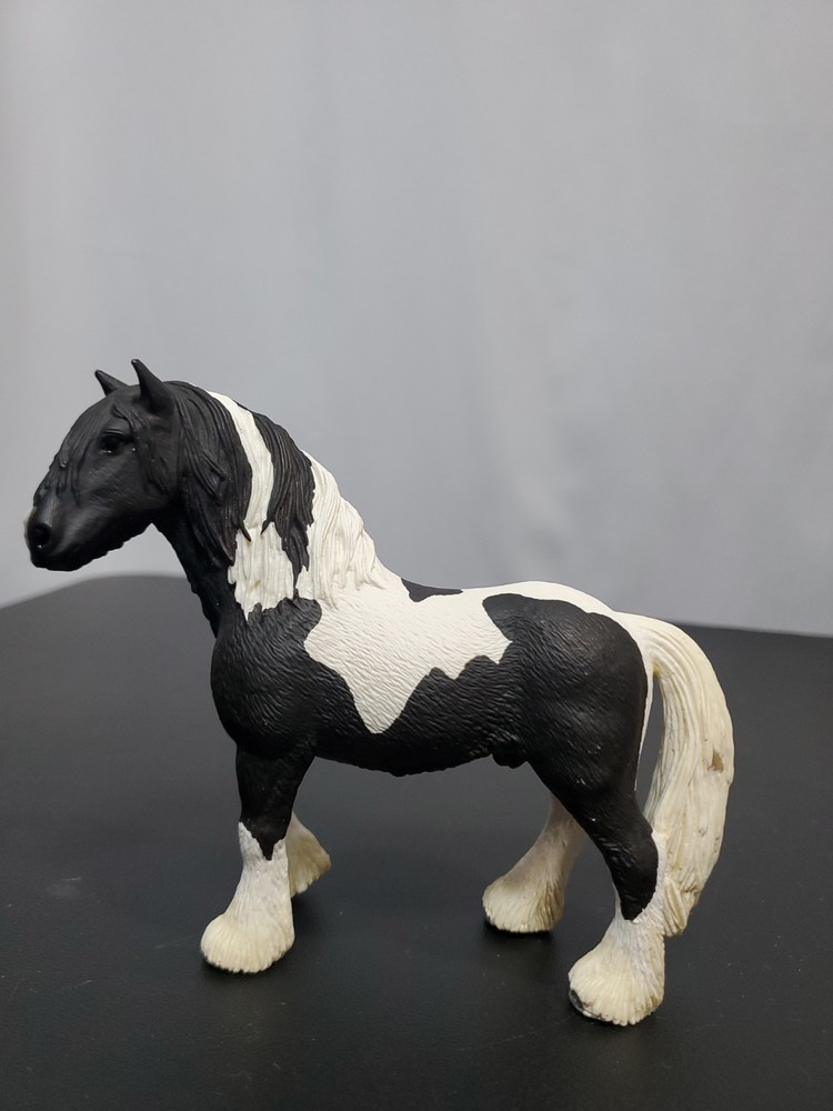 Schleich Tinker Stallion Horse Black and White, Retired 2007