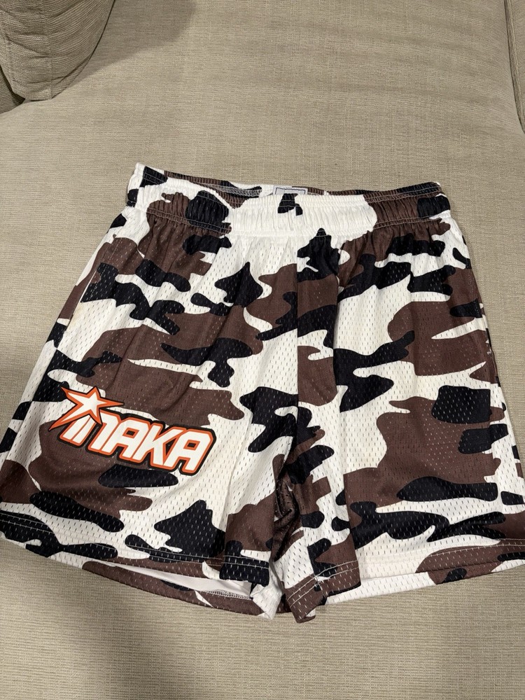 Inaka Power Shorts Brown Mesh Camo  Athletic Gym Running Training Men’s XL