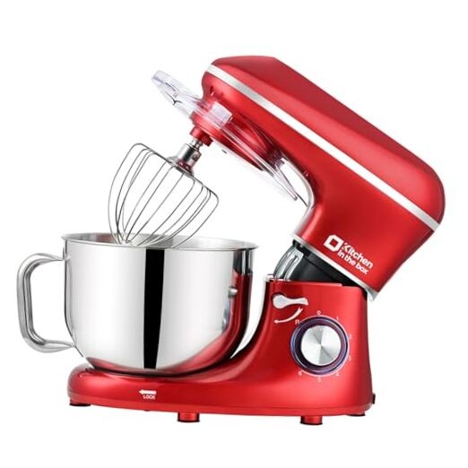 6.5QT 660W Tilt-Head Stand Mixer with 6 Speeds - Food Red