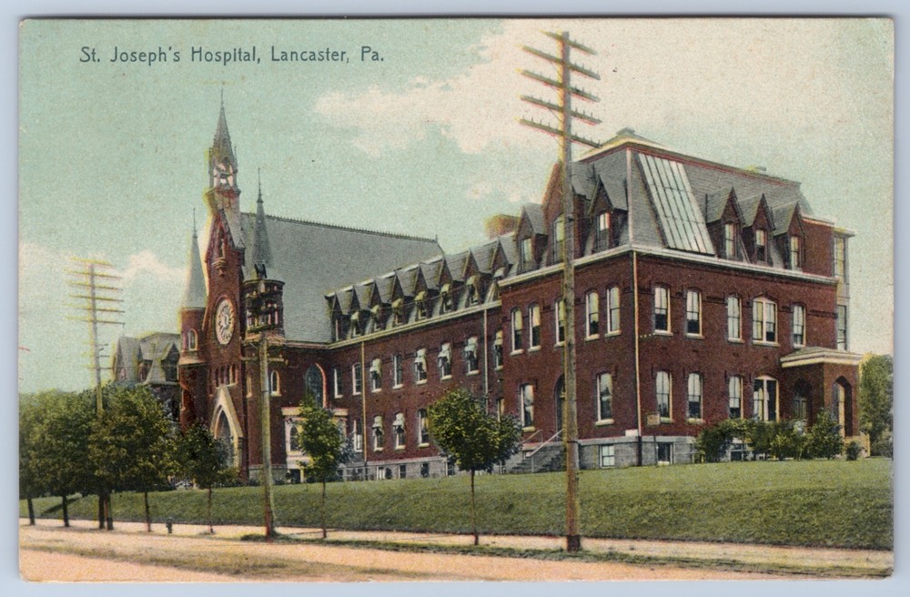 PA Lancaster St. Joseph's Hospital 1908 Cancel Rotograph Co. Postcard