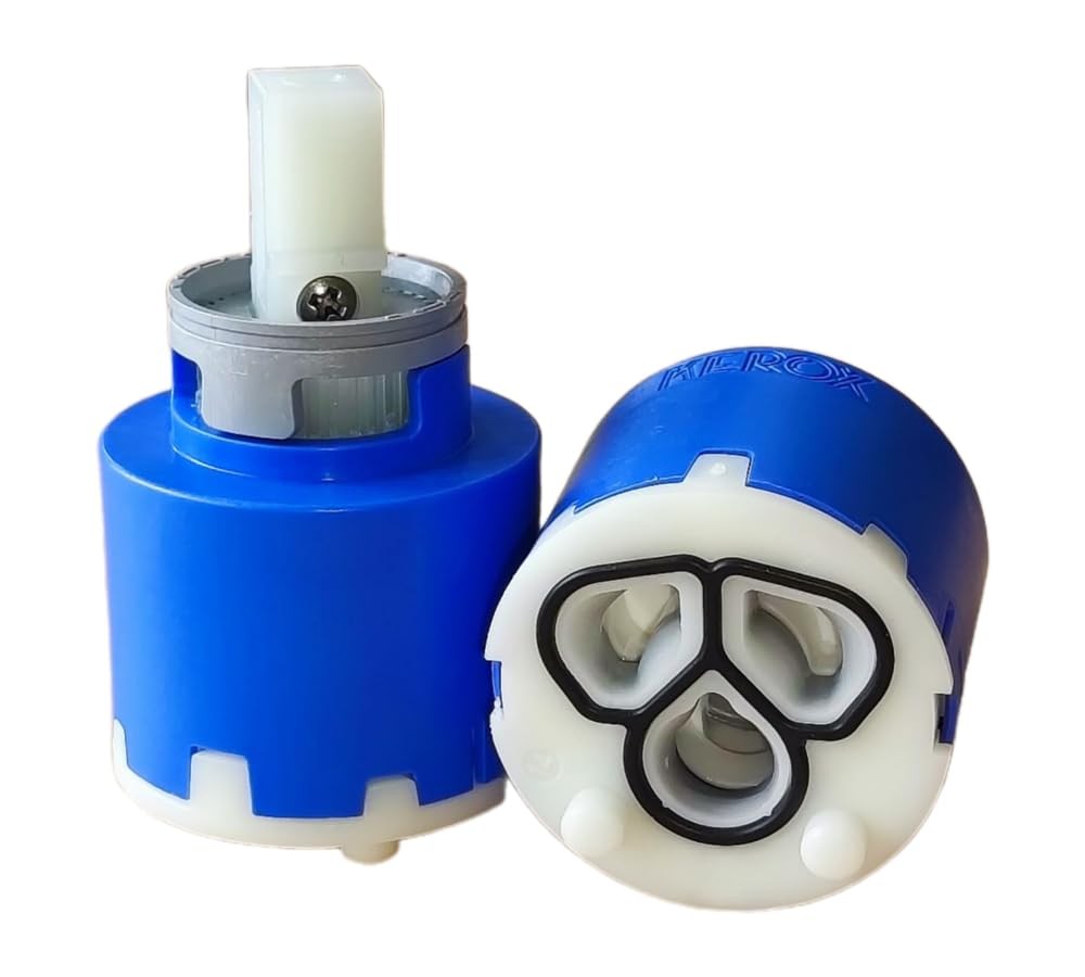 Kerox NKJ35 Single Lever Faucet Cartridge (1 Pack), 35mm Ceramic Mixing Energ...