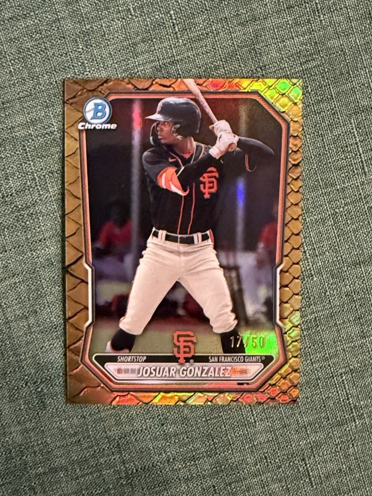 2026 Bowman Chrome Josuar Gonzalez 1st Gold Reptilian Refractor /50