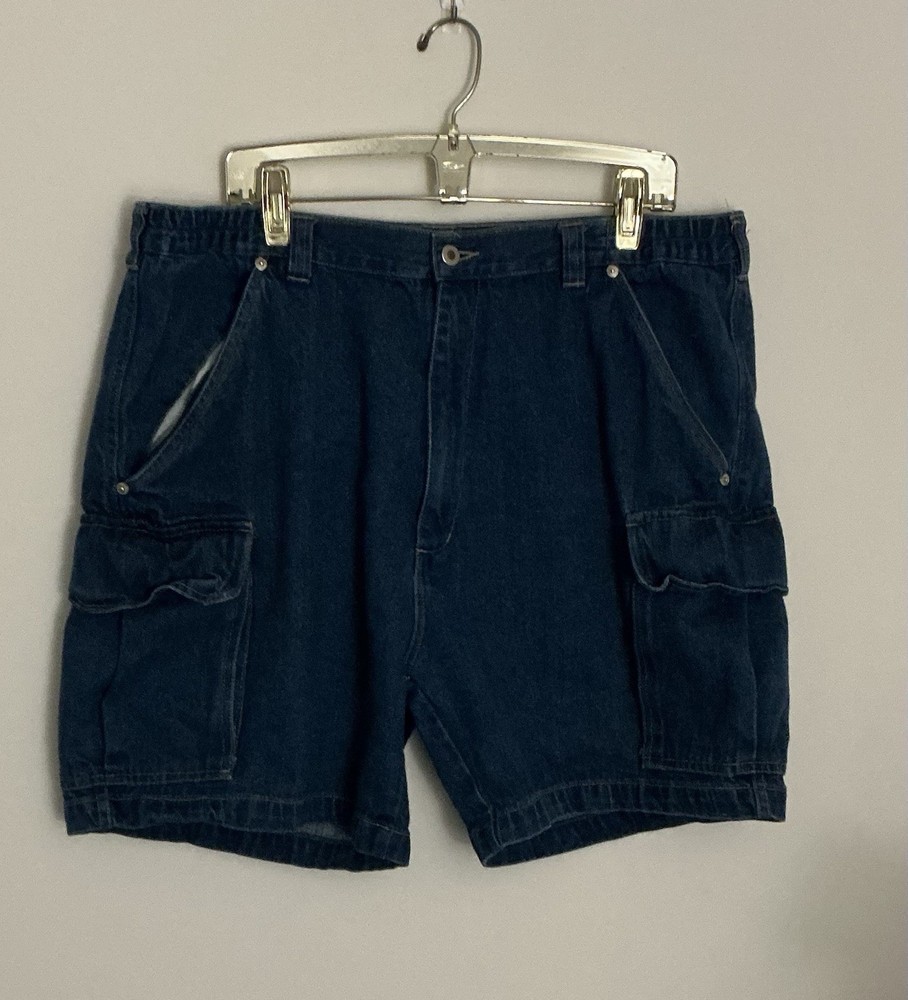 KingSize Men's Cargo Shorts Big Tall, Blue Cotton Denim