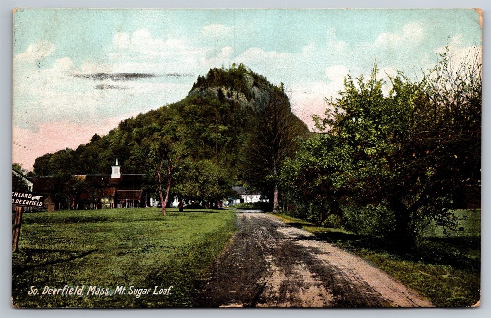 Mt Sugarloaf Dirt Road Entrance So Deerfield MA C1908 DB Postcard AB6