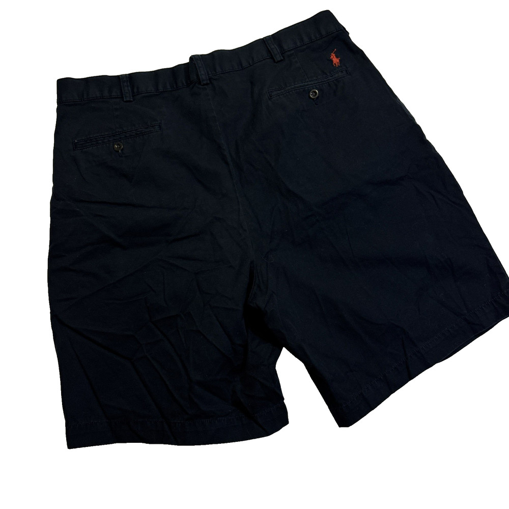 Ralph Lauren Polo Navy Blue Chino Tyler Shorts Pleated Mens Sz 40 Golf Preppy