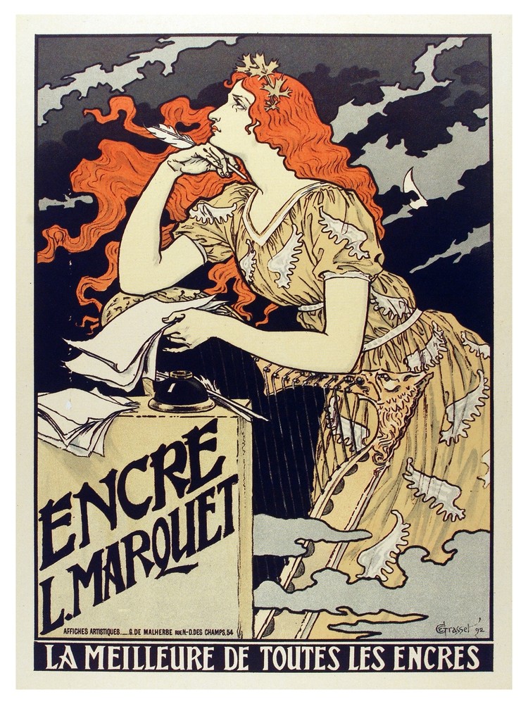 Encre L. Marquet Nouveau wall Decoration Poster.Graphic Art Interior design 3267