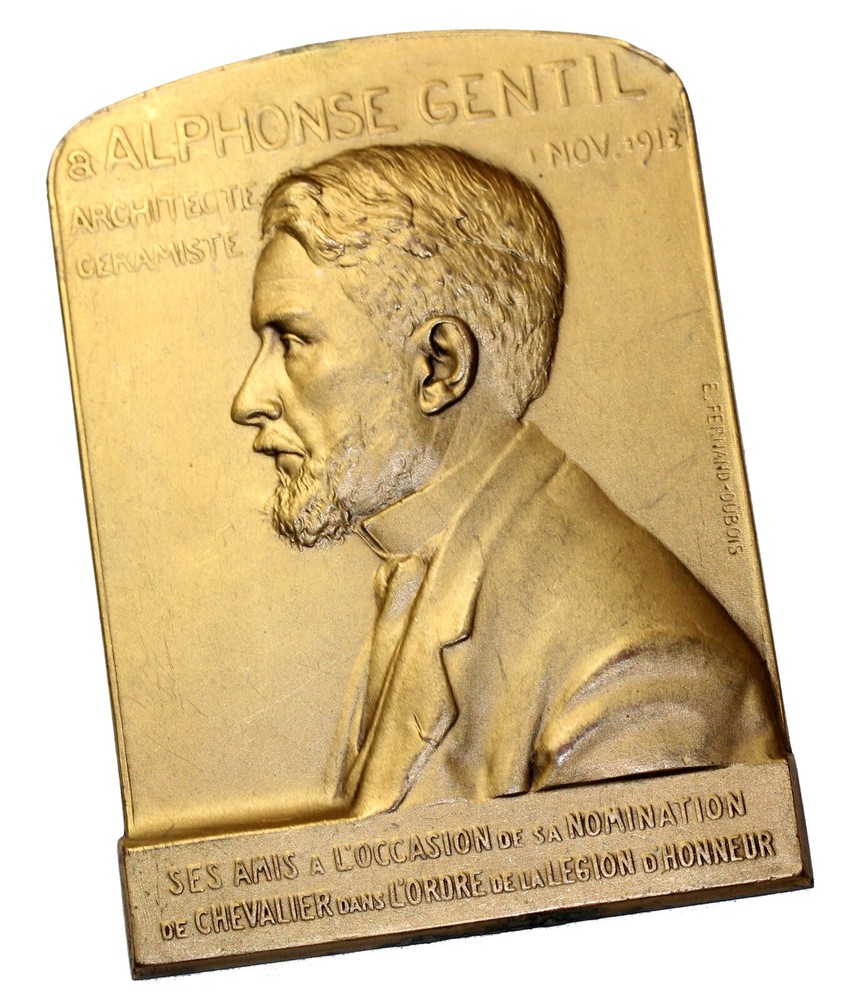 France 1912 Alfonse Gentil Large Gilt Bronze Medal By Dubois