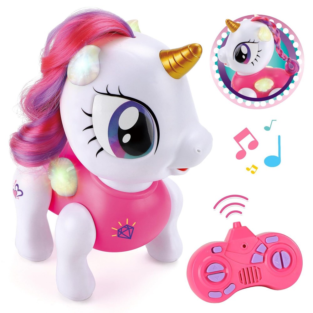 Remote Control Robot Pets Toys for Ages 5-7，Interactive Voice Control，Recharg...