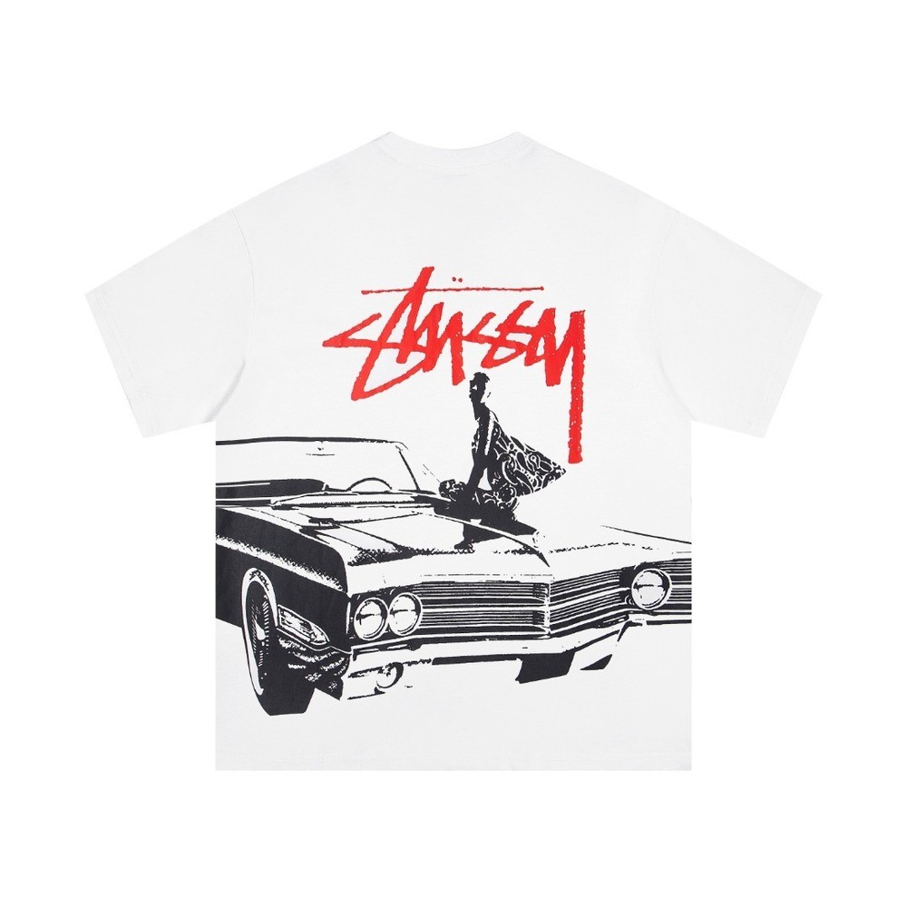 New Stussy Black/White tee shirt T-SHIRT S/M/L/XL
