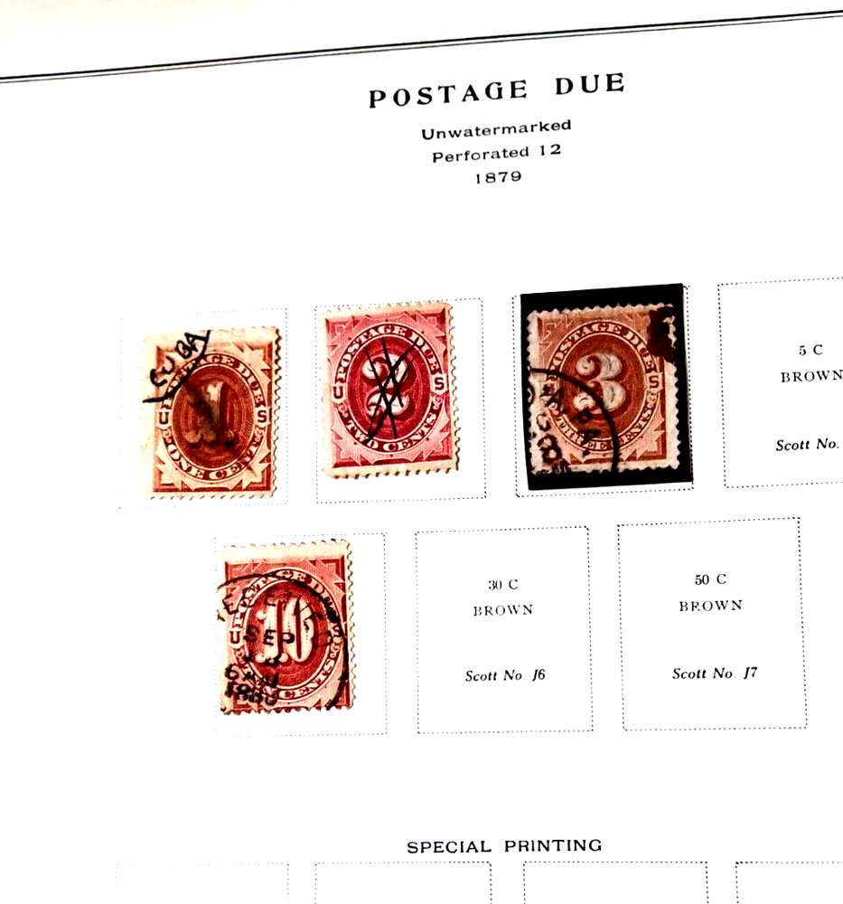 M & U   U.S.  Postage Due on Scott album pages            #343