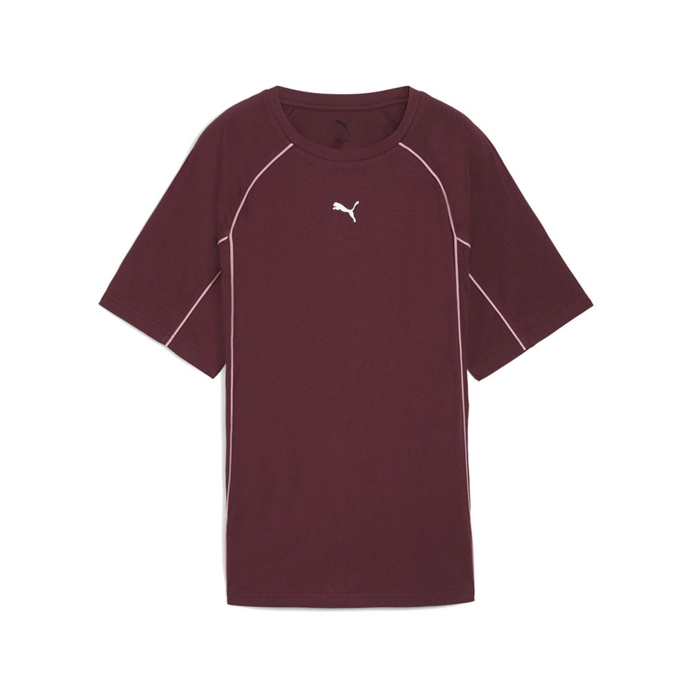 PUMA Sport Relaxed Crew Neck Short Sleeve T-Shirt Womens Red Casual Tops 6881199