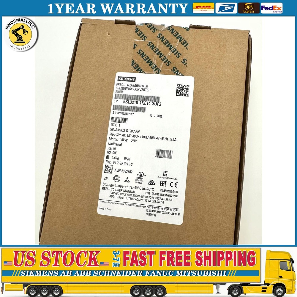 New Siemens 6SL3210-1KE14-3UF2 G120C Compact Converters 6SL3 210-1KE14-3UF2