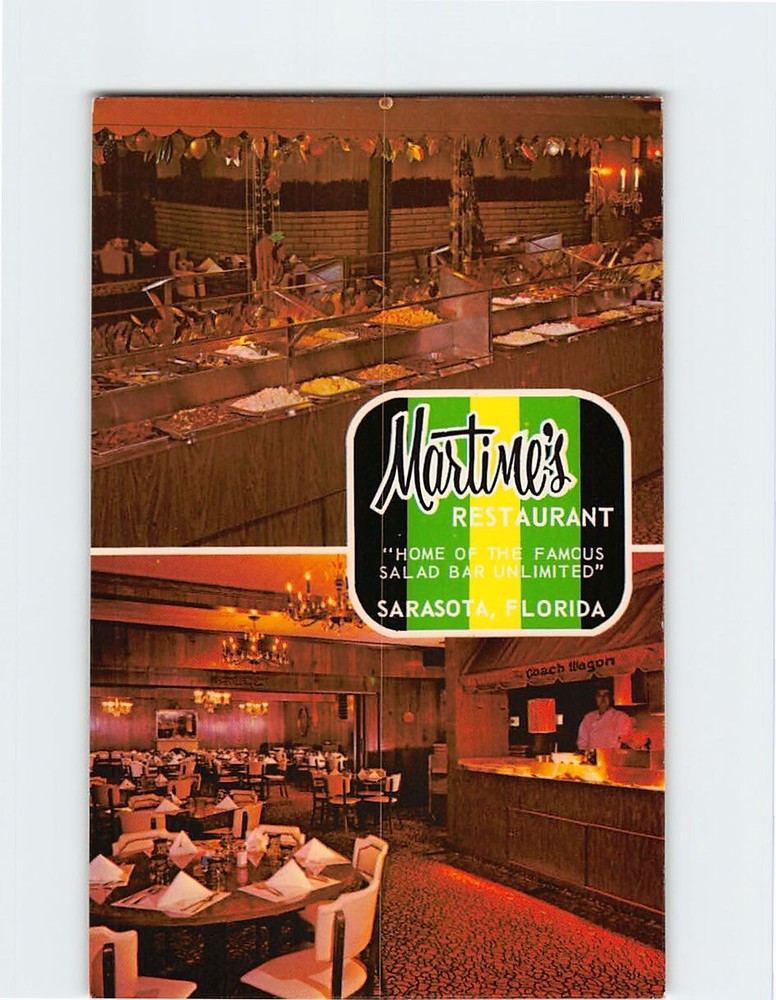Postcard Martines Restaurant Sarasota Florida USA