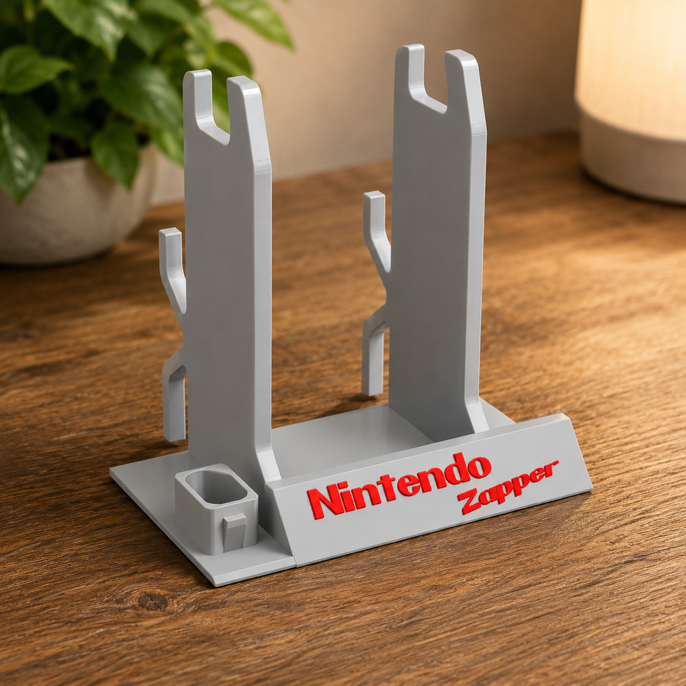 NES Nintendo Zapper Display Stand 3D Printed Gun Holder Retro Gaming