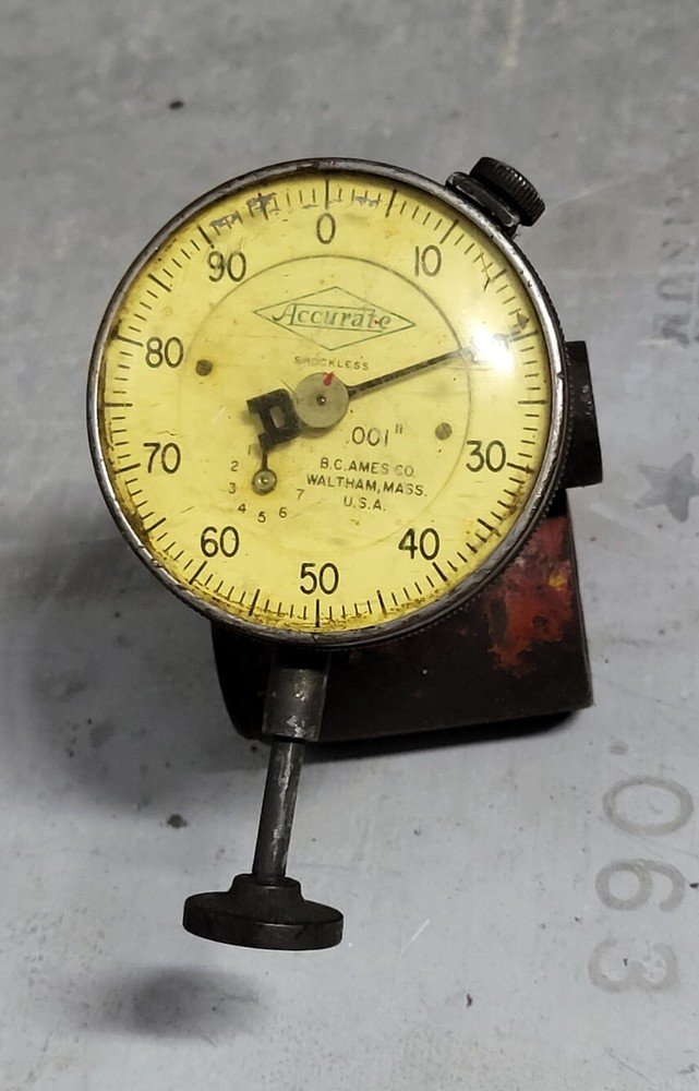 Accurate Bc Ames Waltham Mass. .001 Machinist Dial Indicator Gage USA-image