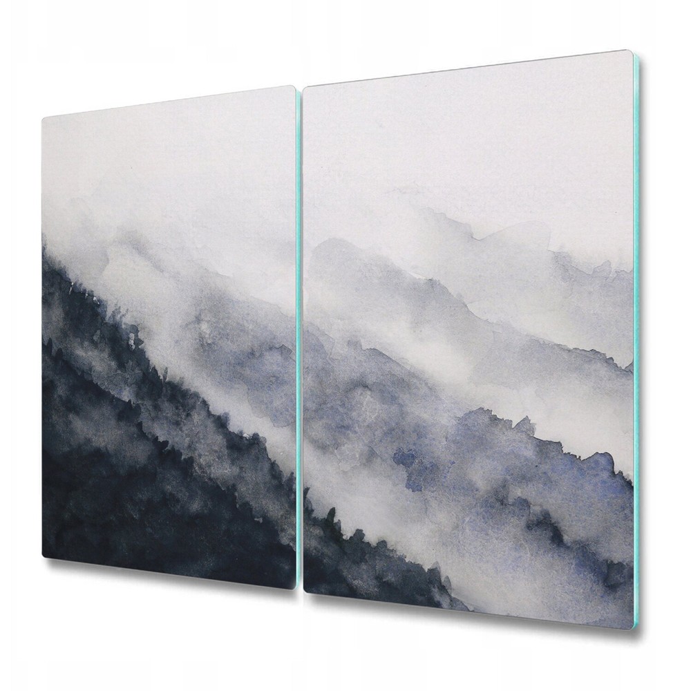 Glass Chopping Cutting Board Watercolour Landscape Mountain Fog Watercolour