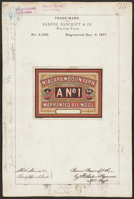 Photo:Barnes, Bancroft & Co. for Niagara Woolen Yarn br