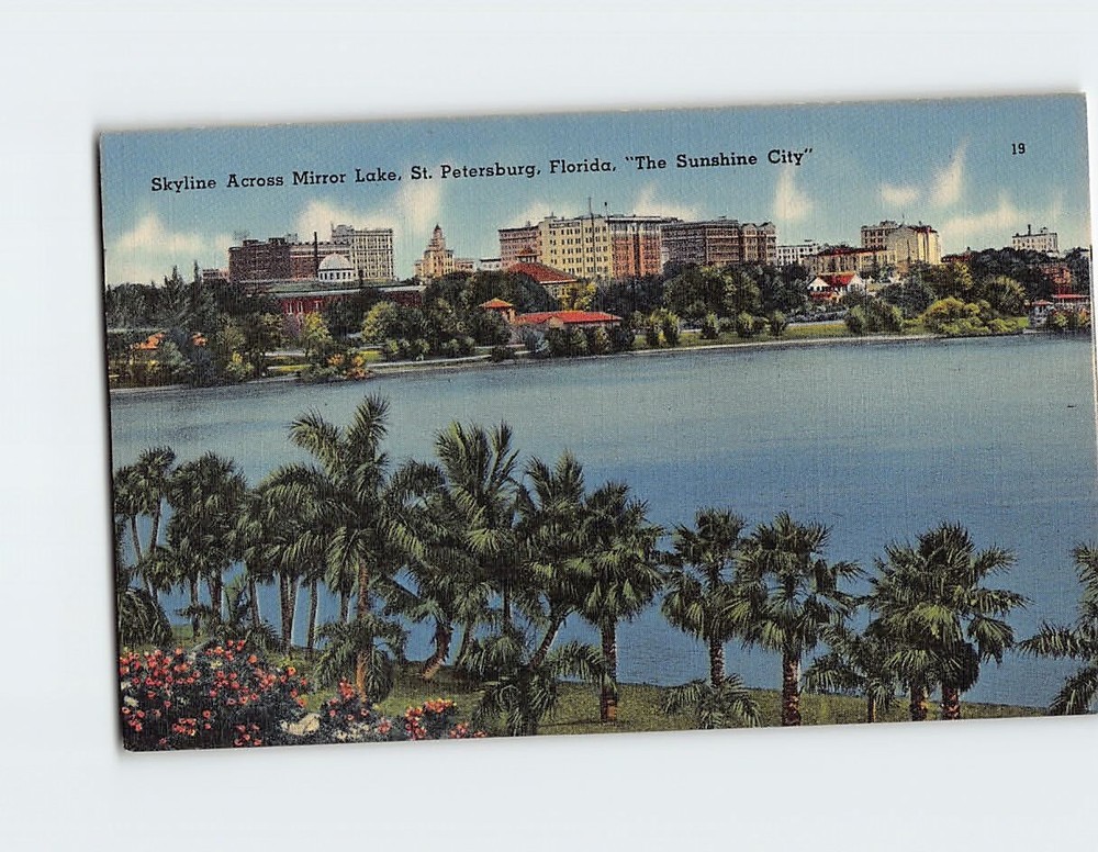 Postcard Skyline Across Mirror Lake St. Petersburg Florida USA
