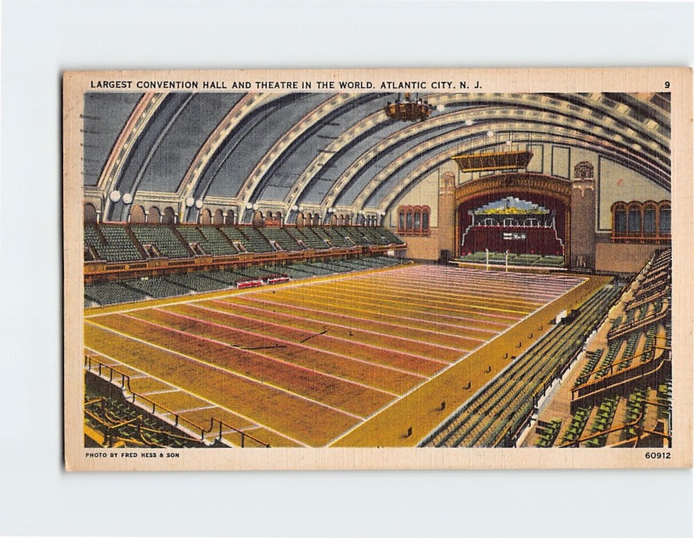 Postcard Largest convention hall & theatre in the world Atlantic City NJ